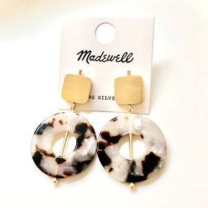 NEW Madewell Gold Brass Tortoise Earrings